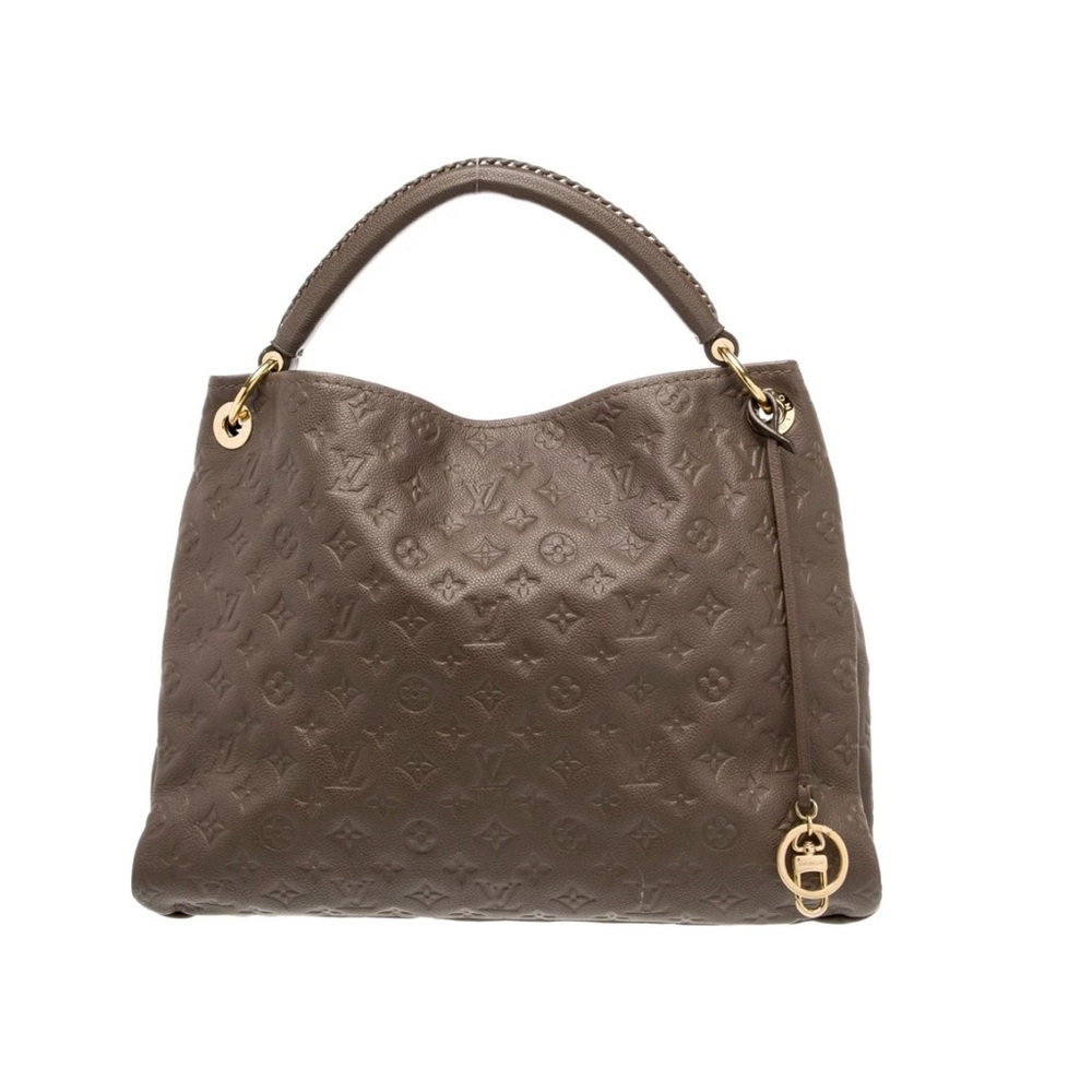 Louis Vuitton Dark Brown Hobo Bag with Gold Accents